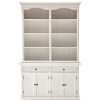 China Cabinets & Hutches * | Novasolo Furniture Novasolo Provence Storage Cabinet With Hutch In Pure White