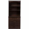 China Cabinets & Hutches * | Wholesale Interiors Agni Modern/Contemporary Dark Brown Buffet And Hutch Kitchen Cabinet