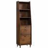 Shelving * | Sauder Harvey Park 3 Shelf Narrow Bookcase In Grand Walnut