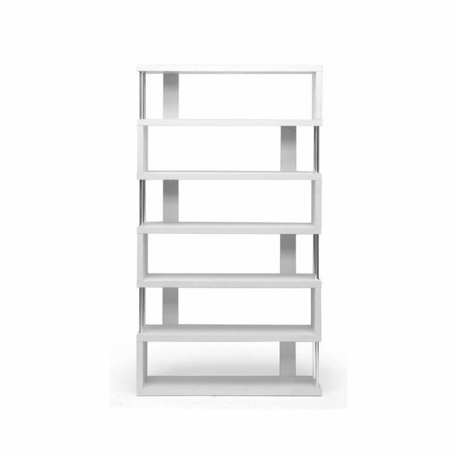 Shelving * | Baxton Studio Barnes Six-Shelf Modern Bookcase, White