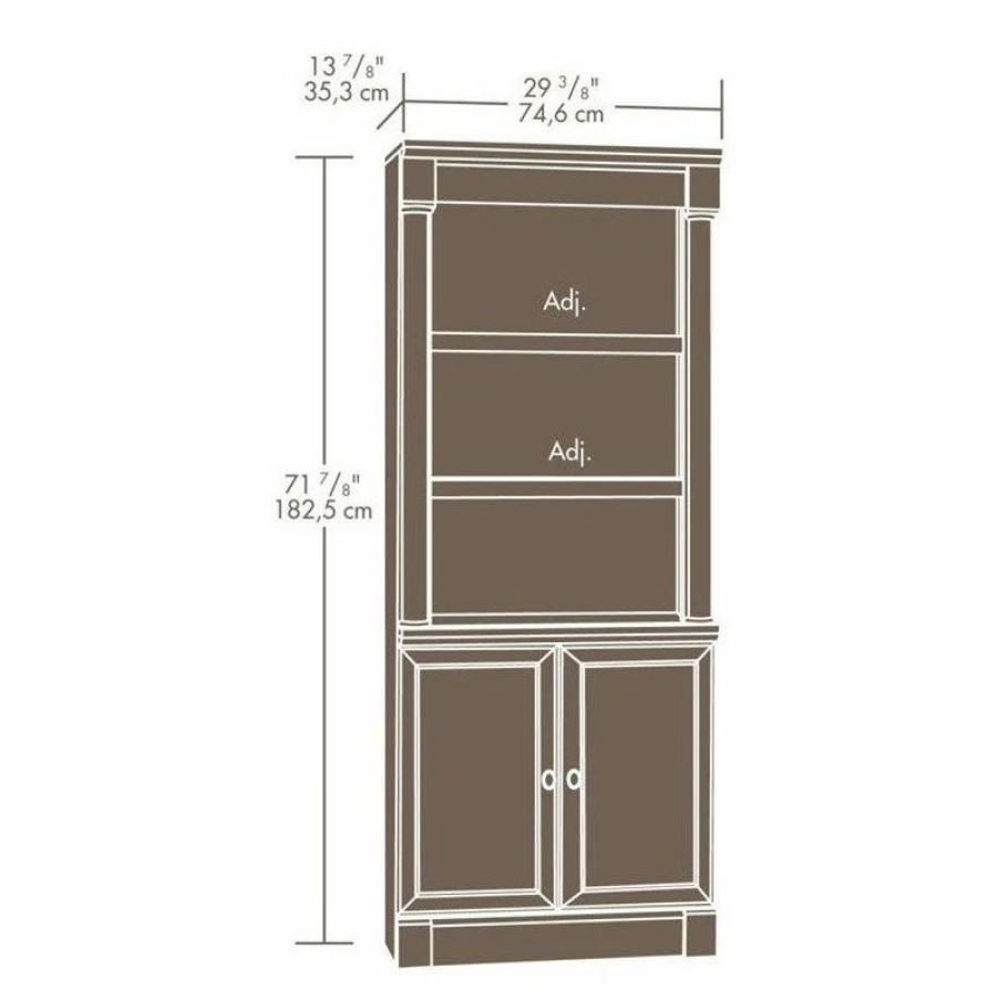 Shelving * | Sauder (Set Of 2) Library Bookcase With Doors In Cherry