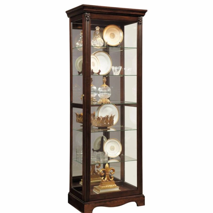 China Cabinets & Hutches * | Pulaski Furniture Pulaski Warm Cherry Mirrored Back Curio 21457