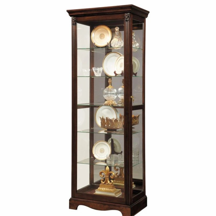 China Cabinets & Hutches * | Pulaski Furniture Pulaski Warm Cherry Mirrored Back Curio 21457