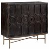 Accent Chests & Cabinets * | Olliix Madison Park Hanley Distressed 2-Door Accent Chest Cabinet, Black