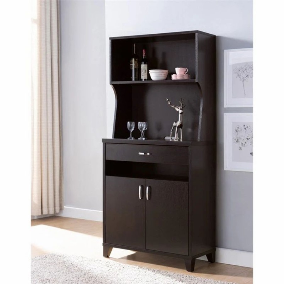 Shelving * | Smart Home Furniture 1-Shelf Contemporary Wood Baker'S Cabinet In Red Cocoa