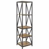 Shelving * | Walker Edison 61 Metal X Wood Bookshelf Barnwood