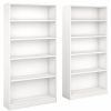 Shelving * | Bush Business Furniture Bush Furniture Universal 5 Shelf Bookcase In Pure White (Set Of 2)