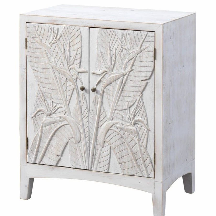 Accent Chests & Cabinets * | Coast To Coast Imports, Llc Tropics White Wash 2 Door Cabinet