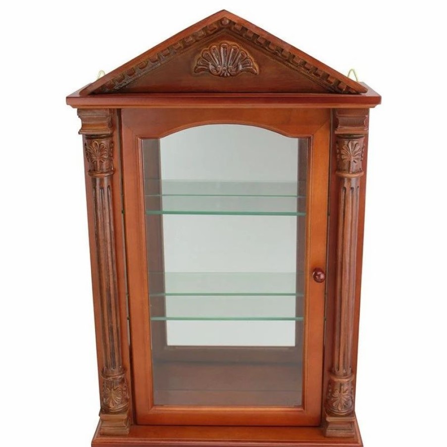 China Cabinets & Hutches * | Design Toscano Essex Hall Hardwood Wall Curio Cabinet