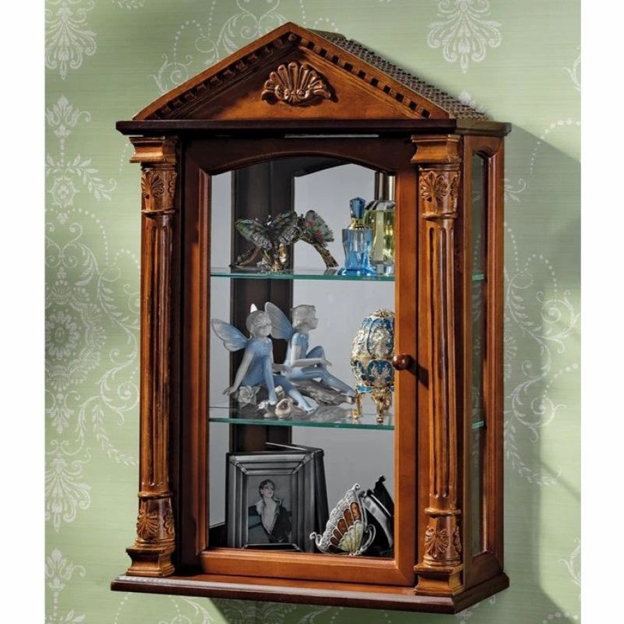 China Cabinets & Hutches * | Design Toscano Essex Hall Hardwood Wall Curio Cabinet