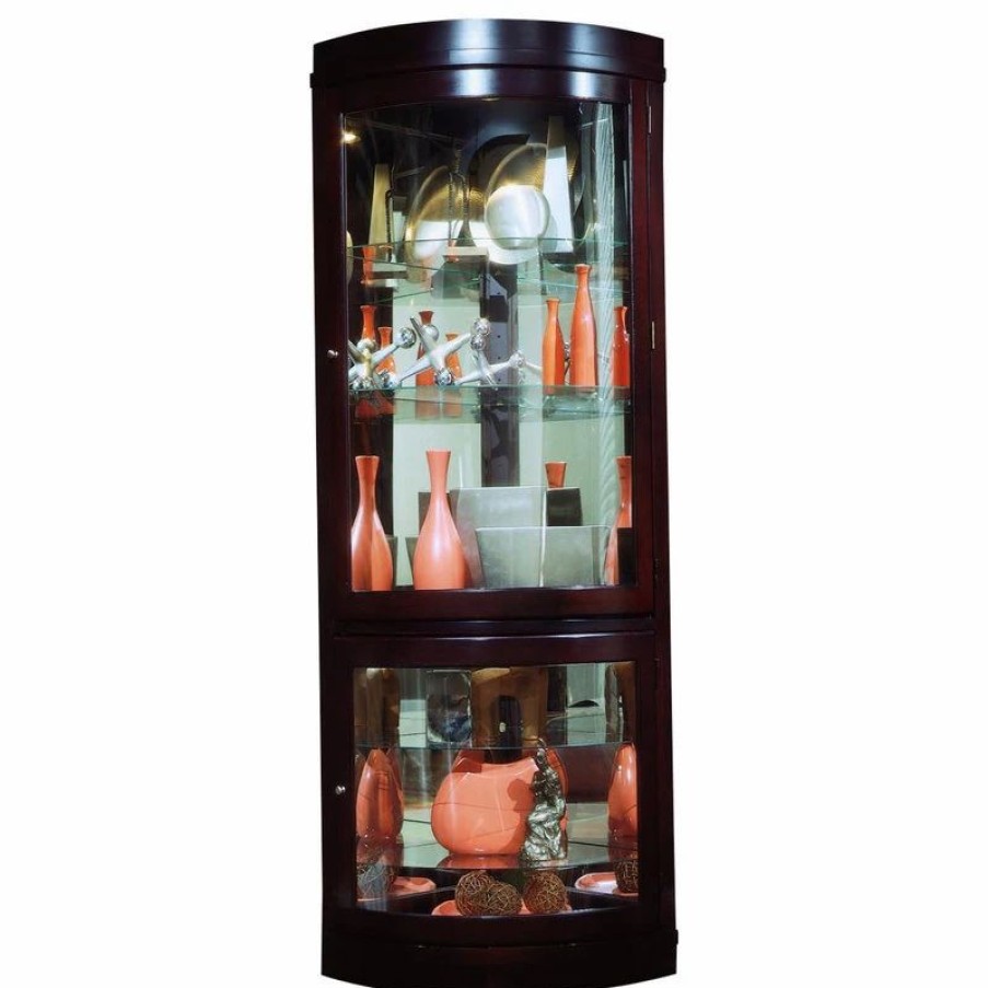 China Cabinets & Hutches * | Pulaski Furniture Pulaski Chocolate Cherry Corner Curio