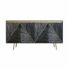 Buffets & Sideboards * | Homary Gray And Gold Credenza 4 Doors Sideboard Cabinet With Storage Midcentury Modern