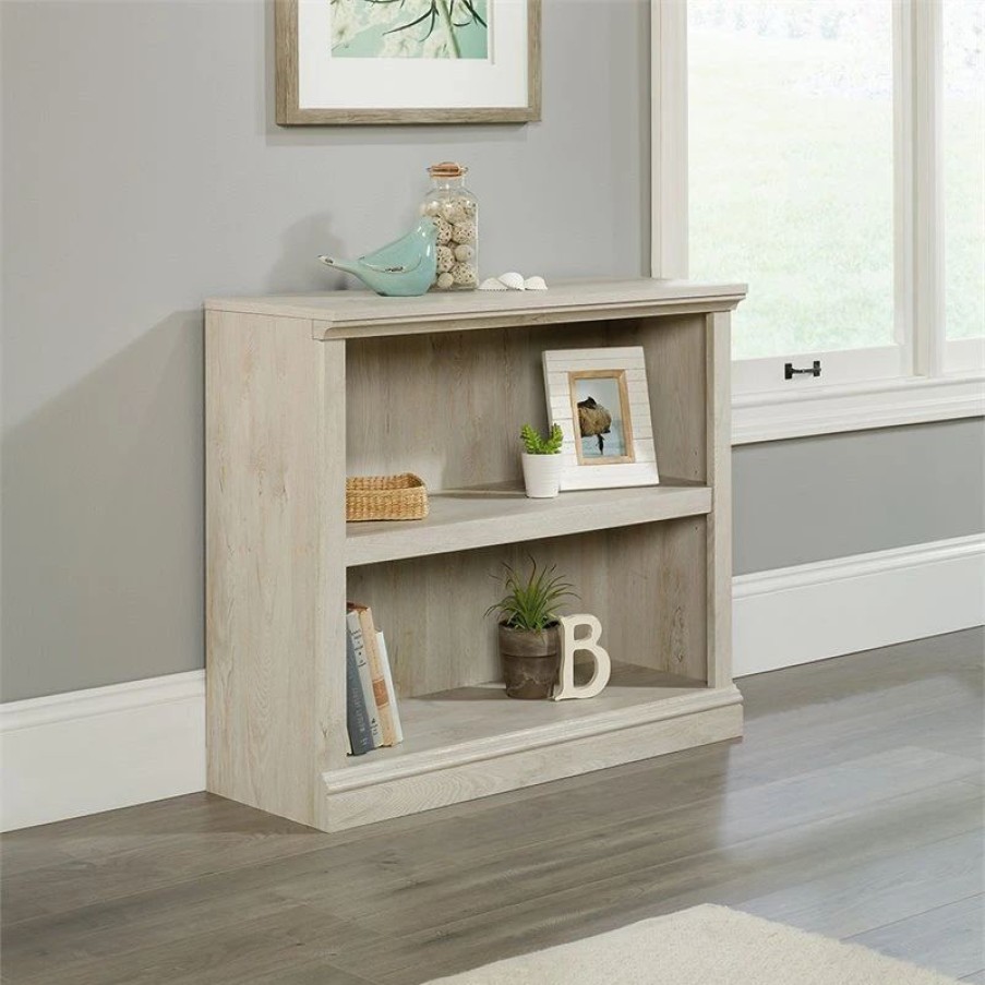 Shelving * | Sauder Engineered Wood 2 Shelf Bookcase In Chalked Chestnut Finish