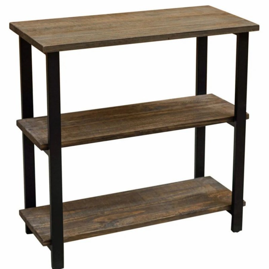 Shelving * | Bolton Furniture, Inc. Pomona 31 H 2-Shelf Metal And Solid Wood Under-Window Bookcase