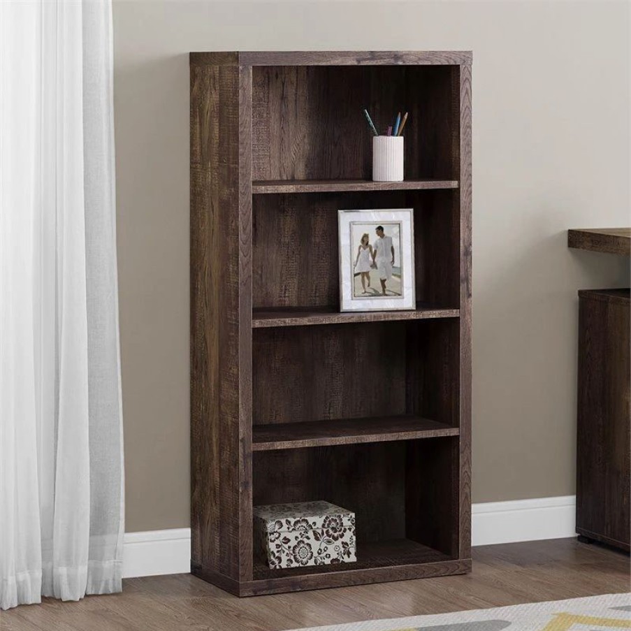 Shelving * | Monarch Bookshelf Bookcase Etagere 5 Tier 48 H Office Bedroom Laminate Brown