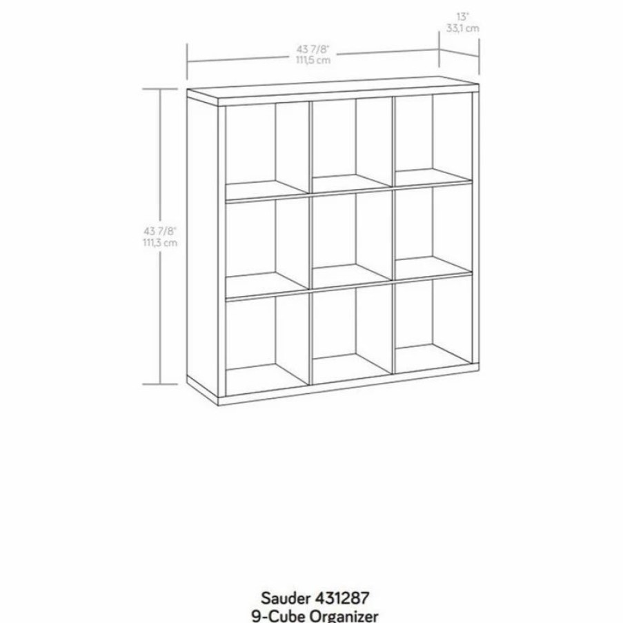 Shelving * | Sauder Miscellaneous Storage Engineered Wood 9-Cube Organizer In Mystic Oak