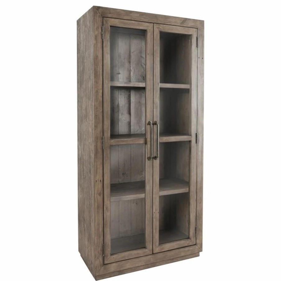 China Cabinets & Hutches * | Kosas Quincy Reclaimed Pine Display Cabinet