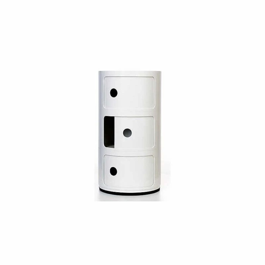 Accent Chests & Cabinets * | Componibili Small Round Storage Modules By Kartell, White