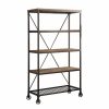 Shelving * | Domain Industries Inc. Lexicon Millwood 40 5 Shelf Metal Bookcase In Pine