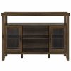 Buffets & Sideboards * | Walker Edison 52 Wood Console High Boy Buffet, Dark Walnut