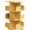 Shelving * | Pilaster Designs Oneonta Revolving Bookcase Tower Display Unit, Wood, Natural, 3 Tier