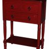 Accent Chests & Cabinets * | 4D Concepts Simplicity 3 Drawer Chest, Red