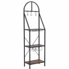 Shelving * | Decor Love Industrial Bakers Rack, Metal Frame With Arched Top & Rustic Brown Shelves