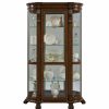 China Cabinets & Hutches * | Lighted Curved Front 4 Shelf Curio Cabinet In Maple Brown By Pulaski Furniture