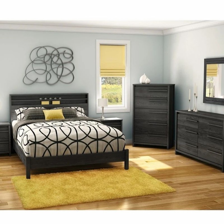 Accent Chests & Cabinets * | South Shore Furniture South Shore Tao 5-Drawer Chest, Gray Oak