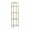 Shelving * | Pemberly Row Narrow Open Display Case In Gold