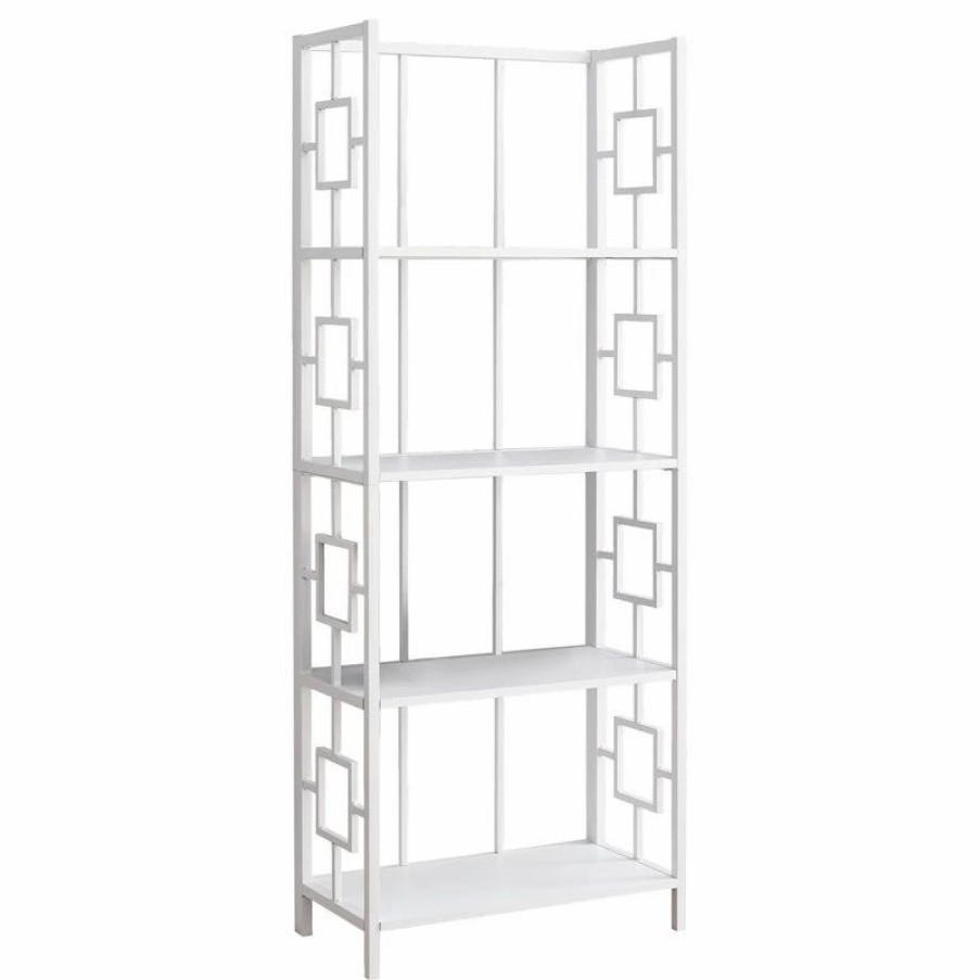 Shelving * | Monarch Specialties Bookcase 62 H, White, White Metal Etagere