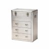 Accent Chests & Cabinets * | Baxton Studio Serge French Industrial Silver Metal 3-Drawer Accent Storage Chest