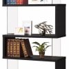 Shelving * | Bowery Hill 4 Shelf Asymmetrical Snaking Bookcase In Black