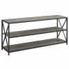 Shelving * | Walker Edison 60 Wide X-Frame Metal And Wood Bookshelf Grey Wash