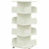 Shelving * | Pilaster Designs Oneonta Revolving Bookcase Tower Display Unit, Wood, White, 4 Tier