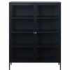 China Cabinets & Hutches * | Unique Furniture 55 Metal And Glass Cabinet In Black