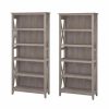 Shelving * | Bush Business Furniture Bush Furniture (Set Of 2) 5 Shelf Bookcase In Washed Gray