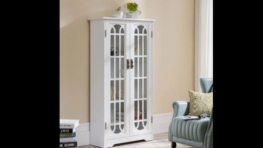 China Cabinets & Hutches * | Sei Furniture Cresheim Display Cabinet With Windowpane Glass Doors