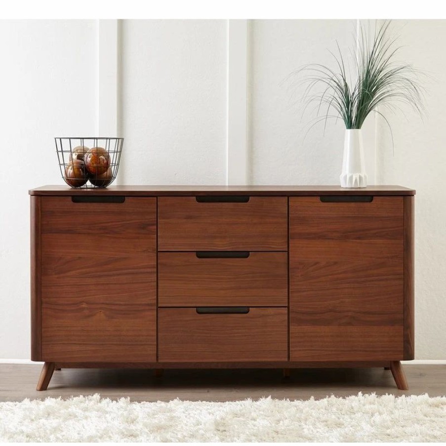 Buffets & Sideboards * | Unique Furniture Tahoe Collection American Walnut 3-Section Sideboard