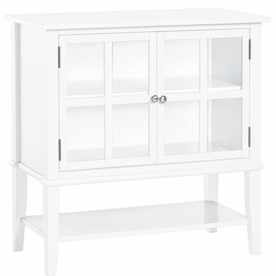 Accent Chests & Cabinets * | A Design Studio Primrose 2 Door Storage Cabinet, White