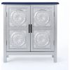 Accent Chests & Cabinets * | Gdfstudio Gdf Studio Aliana Shabby Painted Accent Cabinet, Silver/Navy Blue