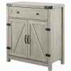 Accent Chests & Cabinets * | Walker Edison 30 Farmhouse Barn Door Accent Cabinet Stone Grey