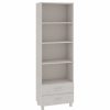 China Cabinets & Hutches * | Vida Xl International B.V. Vidaxl Solid Wood Pine Highboard White Wooden Storage Book Cabinet Furniture