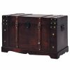 Accent Chests & Cabinets * | Vida Xl International B.V. Vidaxl Vintage Treasure Chest Wood Storage Trunk Organizer Box Side Stand