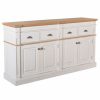 Buffets & Sideboards * | Crafters And Weavers Asbury Rustic Wood 76 4 Door 4 Drawer Sideboard, White