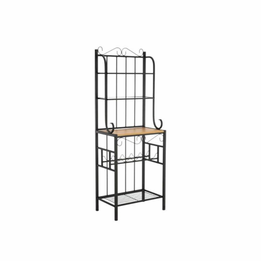 Shelving * | Boraam Industries, Inc. Boraam Praha Metal Bakers Rack With Black Finish 12503