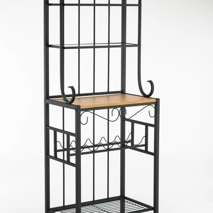 Shelving * | Boraam Industries, Inc. Boraam Praha Metal Bakers Rack With Black Finish 12503