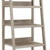 Shelving * | Linon Home Decor Products Linon Tracey Five Shelf Wood Ladder Bookcase In Gray