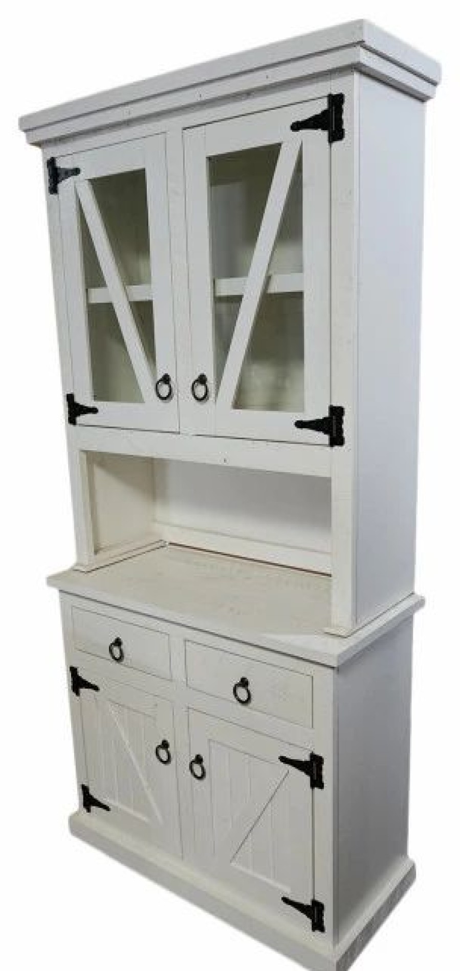 China Cabinets & Hutches * | Eagle Furniture Farmhouse Kitchen Dining Hutch And Buffet, Bright White