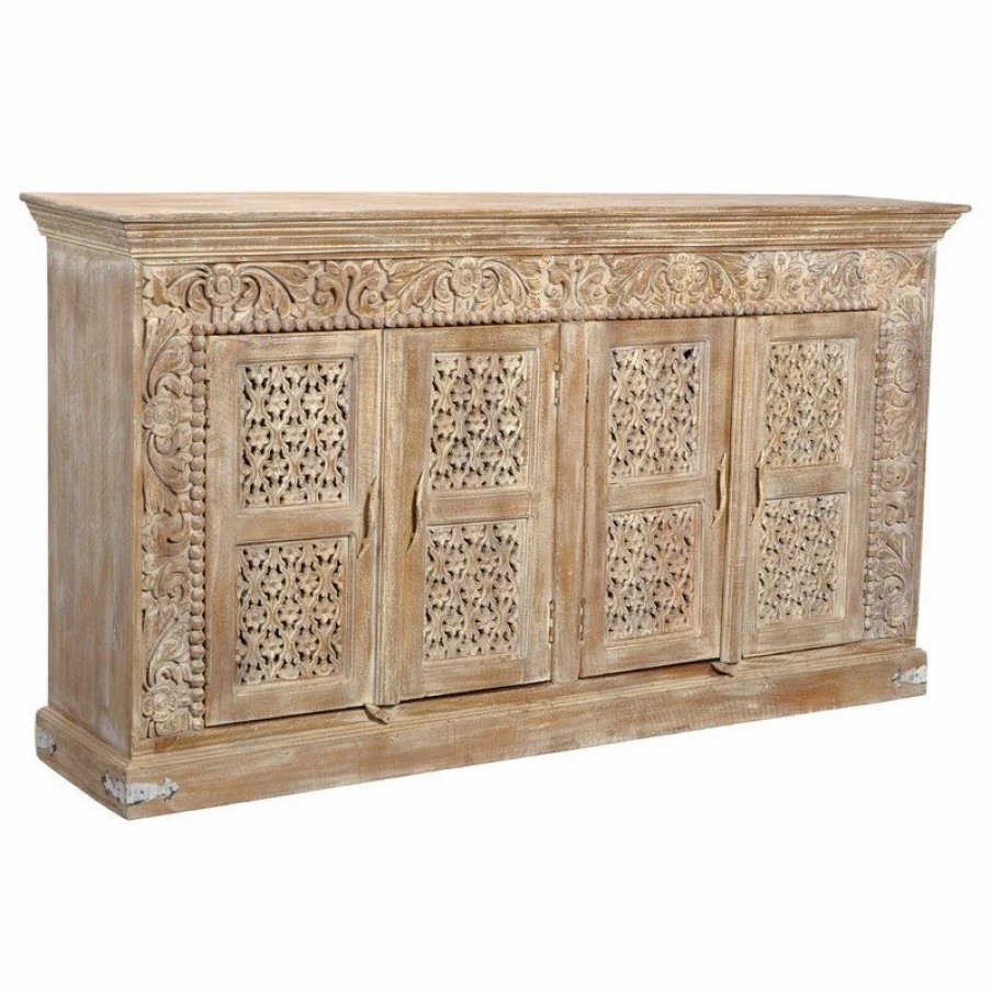 Buffets & Sideboards * | Moti Carter Toro 4 Door Carved Side Board